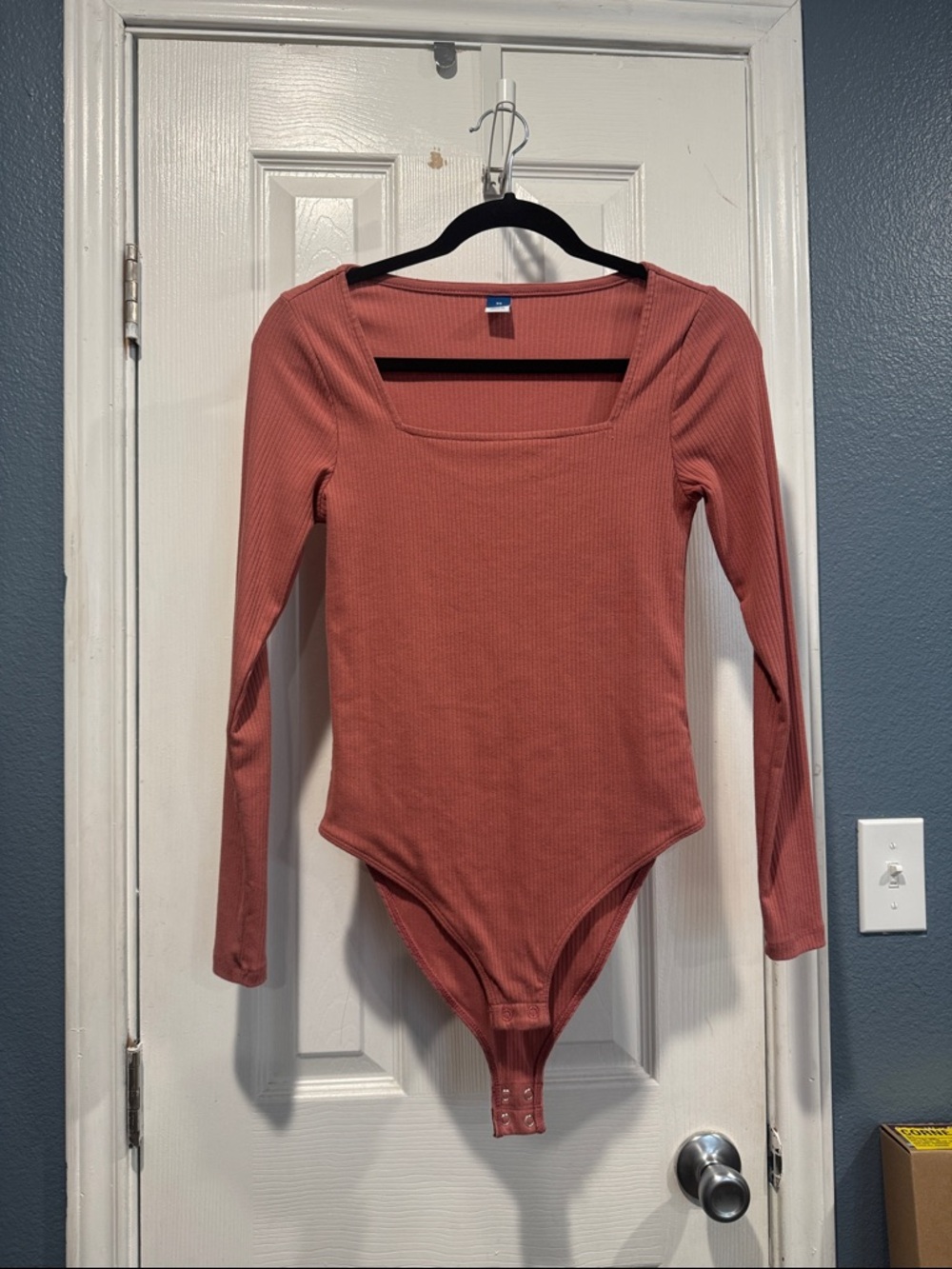 Old Navy Ribbed Square-Neck Bodysuit - Terracotta
